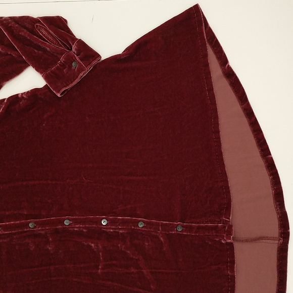 Velvet Top J Jill Silk Blend Dark Raspberry Flare Hem Tunic Soft Lush Washable - Picture 9 of 9